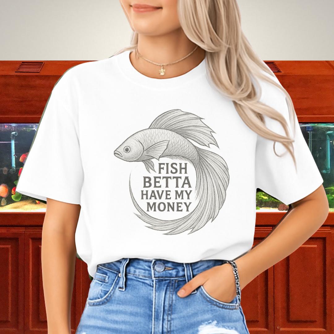 Minimal Sketch Betta Fish T-Shirt – Fish Betta Have My Money-T-Shirt-Fish & Friends Tees