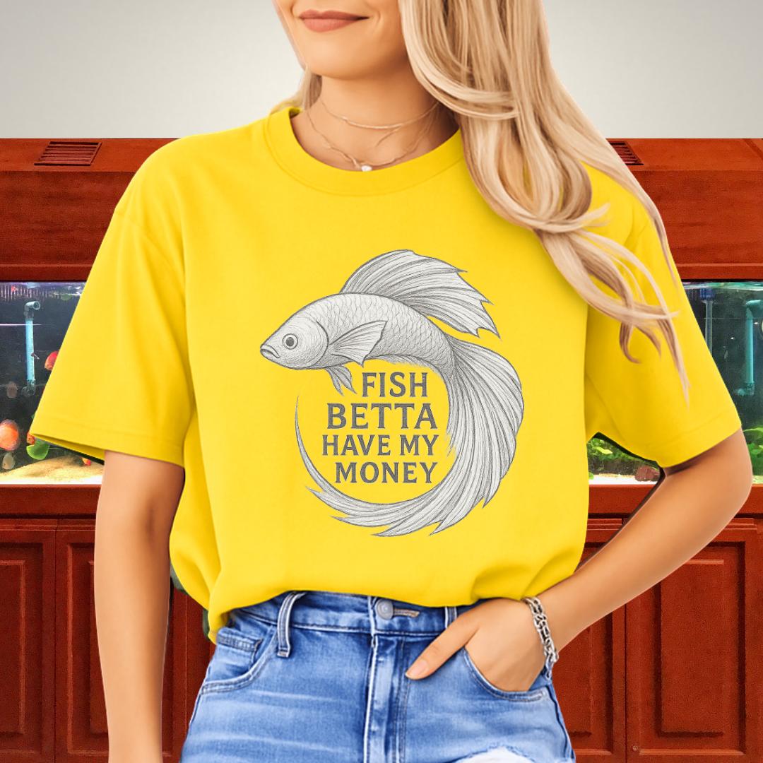 Minimal Sketch Betta Fish T-Shirt – Fish Betta Have My Money-T-Shirt-Fish & Friends Tees