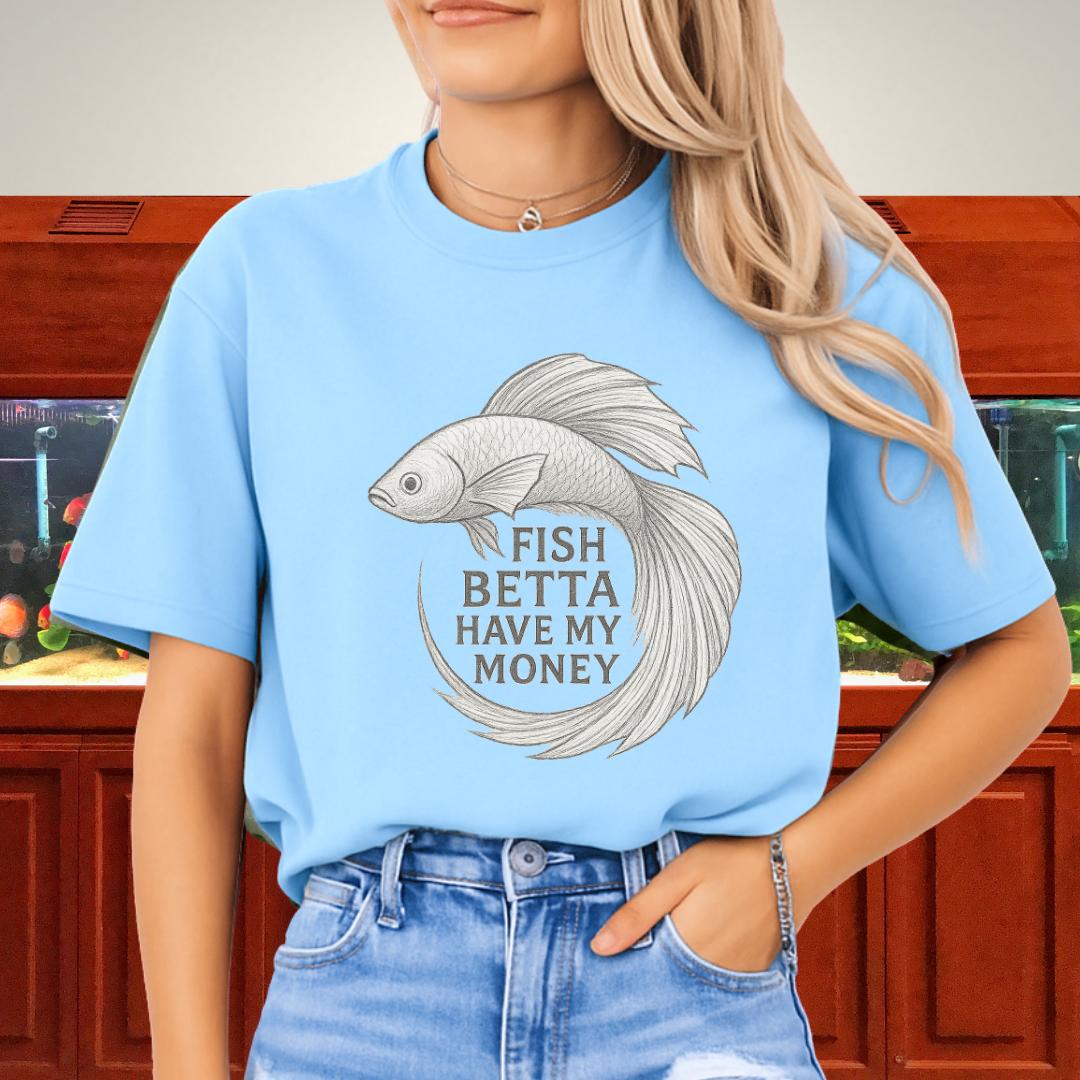 Minimal Sketch Betta Fish T-Shirt – Fish Betta Have My Money-T-Shirt-Fish & Friends Tees