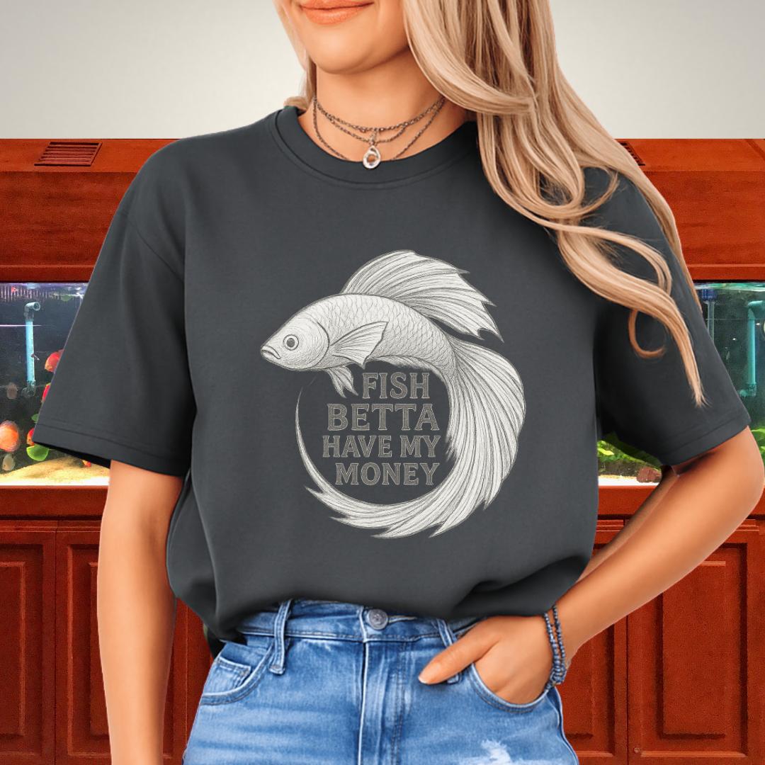 Minimal Sketch Betta Fish T-Shirt – Fish Betta Have My Money-T-Shirt-Fish & Friends Tees