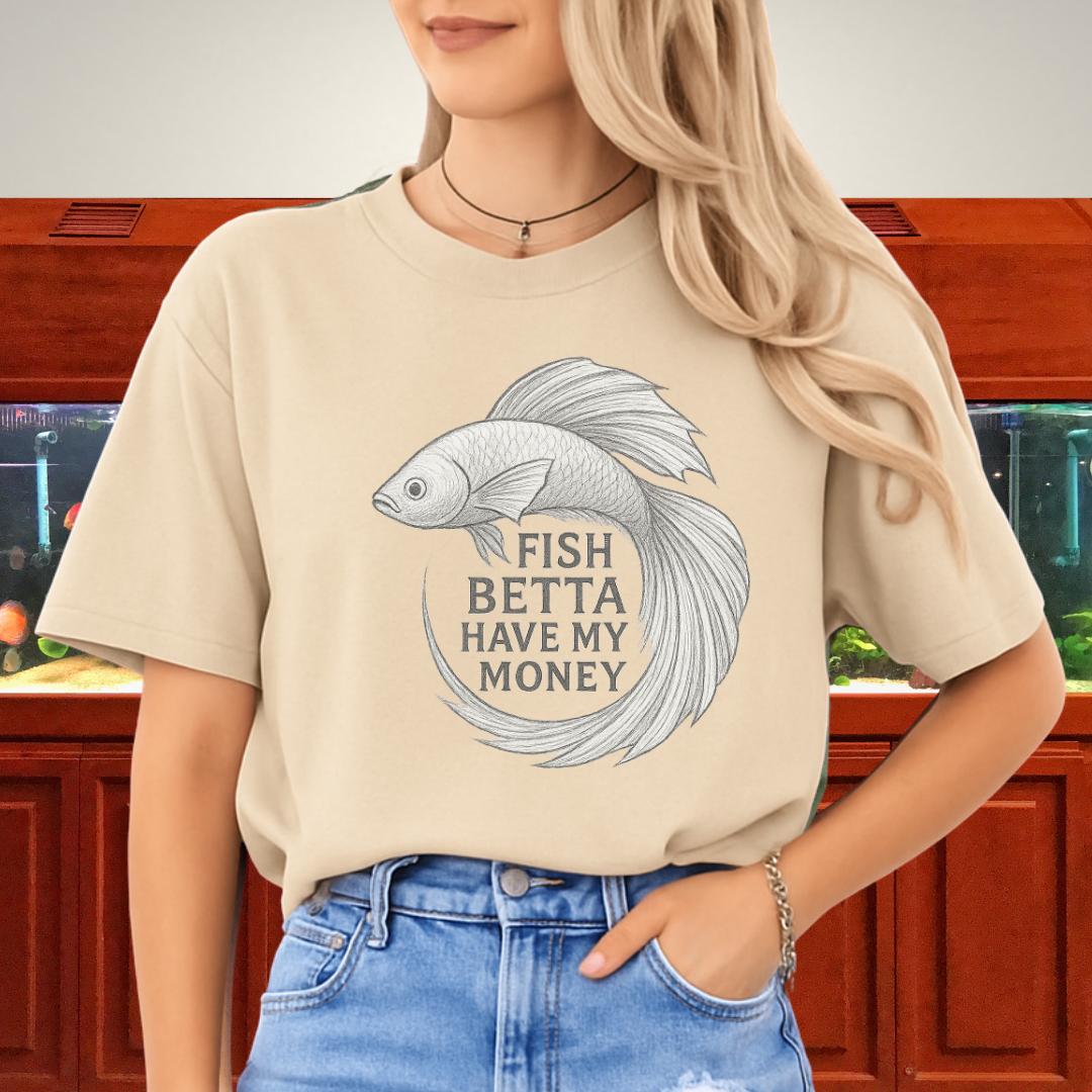 Minimal Sketch Betta Fish T-Shirt – Fish Betta Have My Money-T-Shirt-Fish & Friends Tees