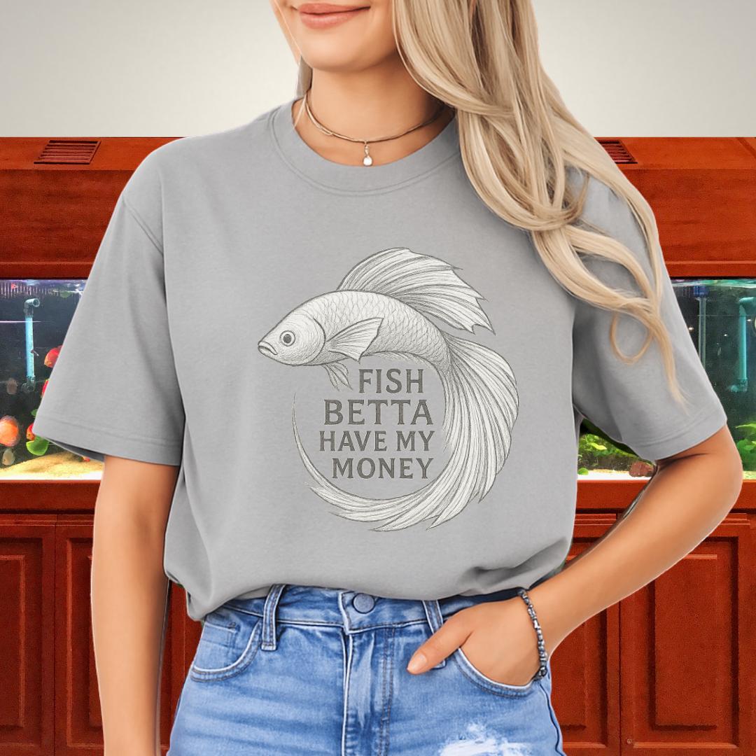 Minimal Sketch Betta Fish T-Shirt – Fish Betta Have My Money-T-Shirt-Fish & Friends Tees