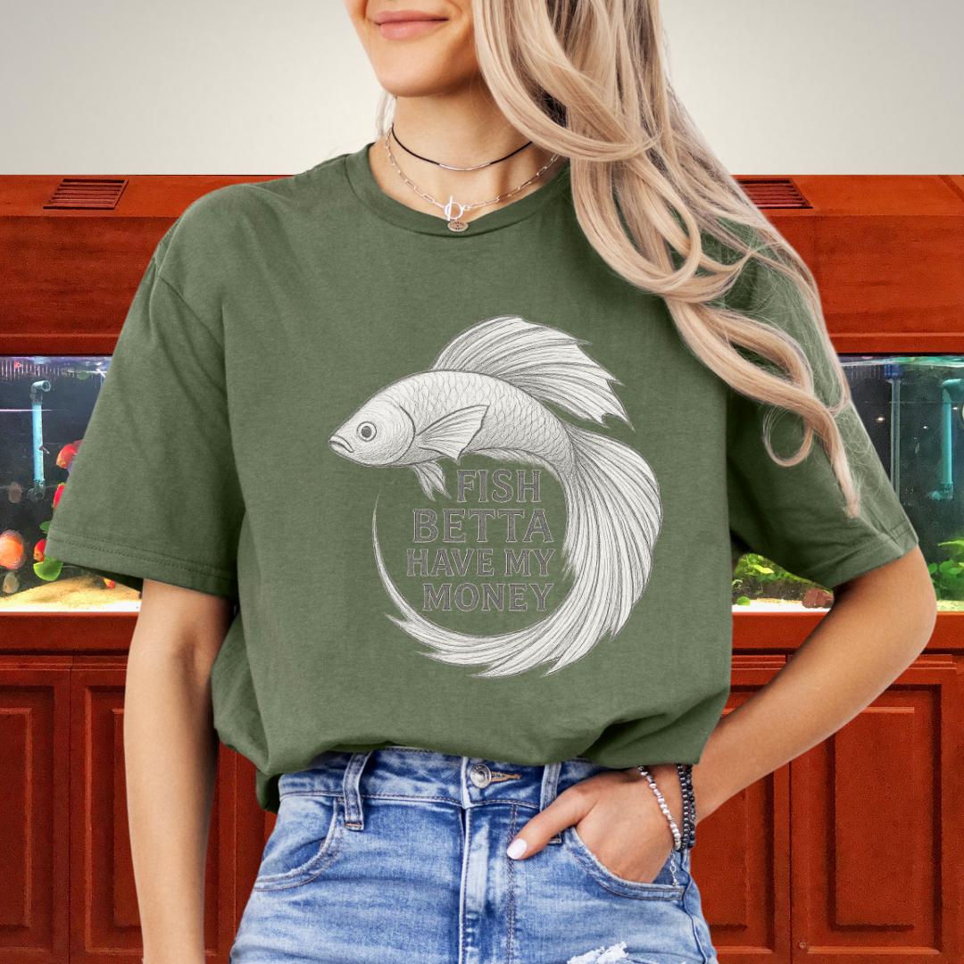 Minimal Sketch Betta Fish T-Shirt – Fish Betta Have My Money-T-Shirt-Fish & Friends Tees