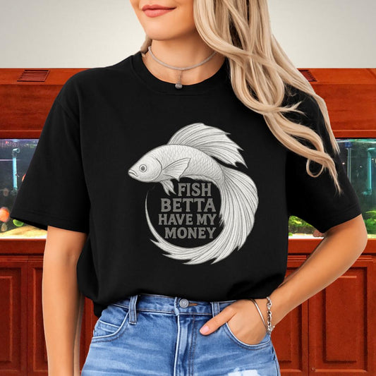 Minimal Sketch Betta Fish T-Shirt – Fish Betta Have My Money-T-Shirt-Fish & Friends Tees