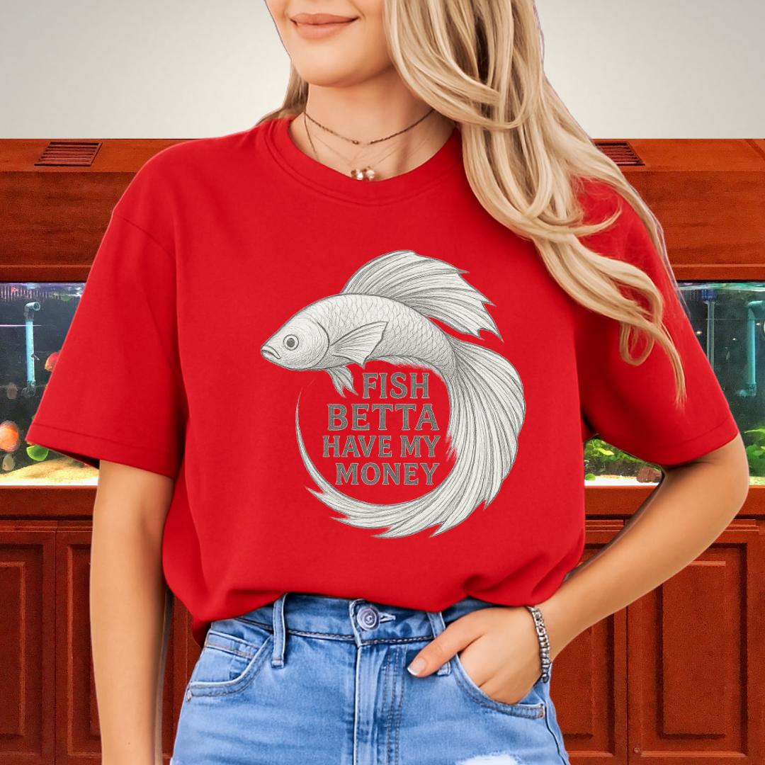 Minimal Sketch Betta Fish T-Shirt – Fish Betta Have My Money-T-Shirt-Fish & Friends Tees
