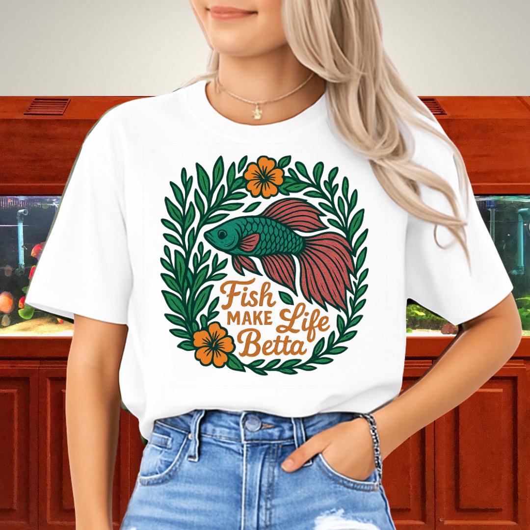 Fish Make Life Betta Nature-Inspired Betta Fish T-Shirt-T-Shirt-Fish & Friends Tees