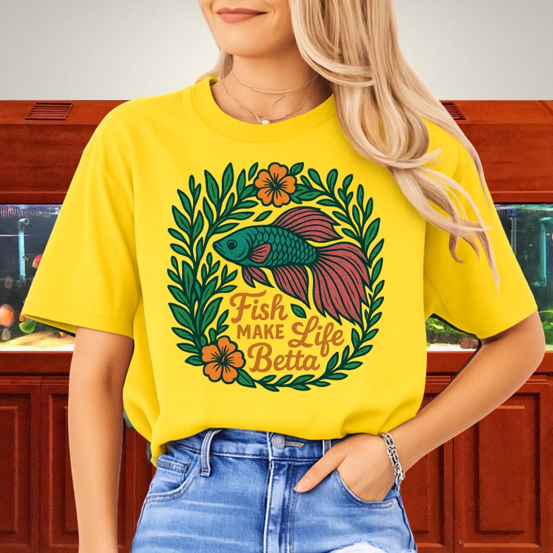 Fish Make Life Betta Nature-Inspired Betta Fish T-Shirt-T-Shirt-Fish & Friends Tees