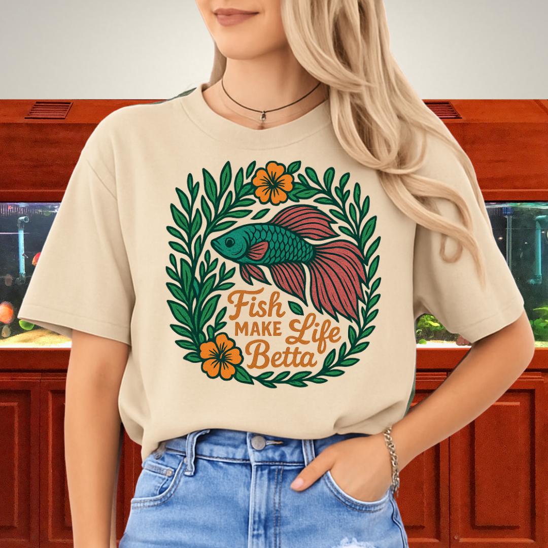 Fish Make Life Betta Nature-Inspired Betta Fish T-Shirt-T-Shirt-Fish & Friends Tees