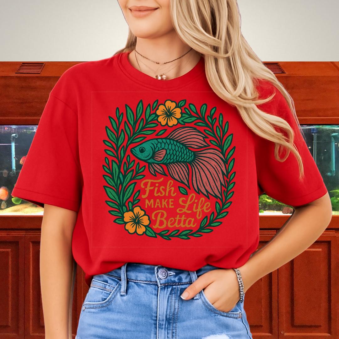 Fish Make Life Betta Nature-Inspired Betta Fish T-Shirt-T-Shirt-Fish & Friends Tees