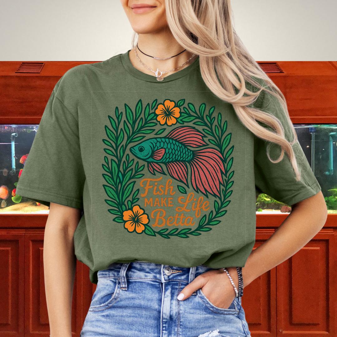 Fish Make Life Betta Nature-Inspired Betta Fish T-Shirt-T-Shirt-Fish & Friends Tees