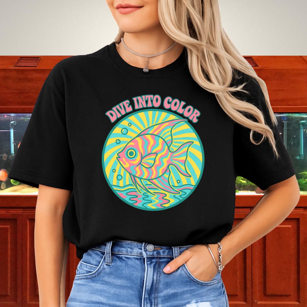 Dive Into Color Psychedelic Angelfish Tee