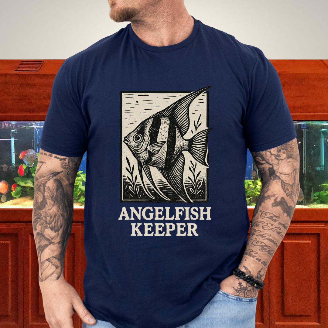 Angelfish Keeper Vintage Linocut Shirt-T-Shirt-Fish & Friends Tees