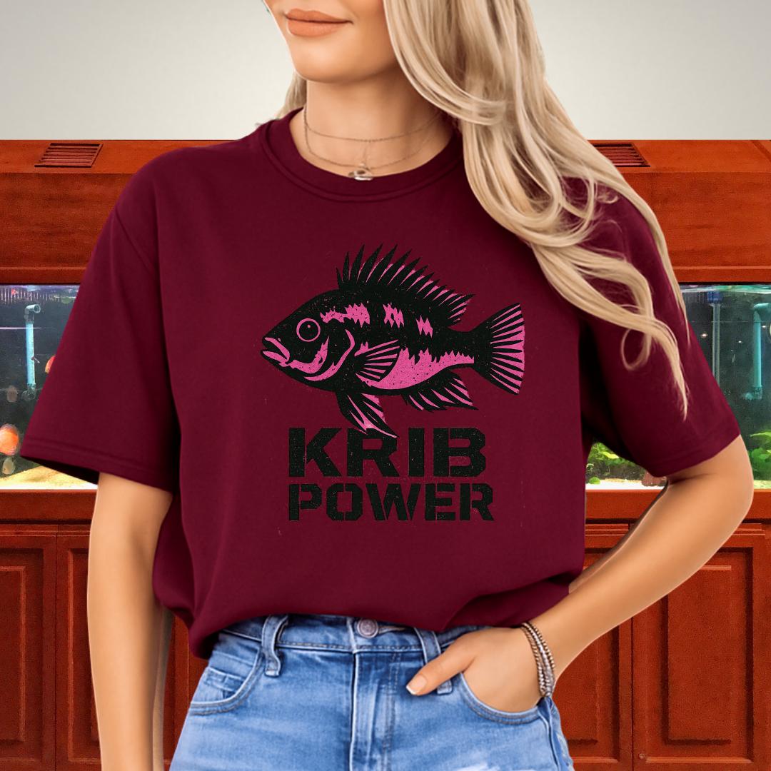 Krib Power Tee – Punk Neon Pink Kribensis Design-T-Shirt-Fish & Friends Tees