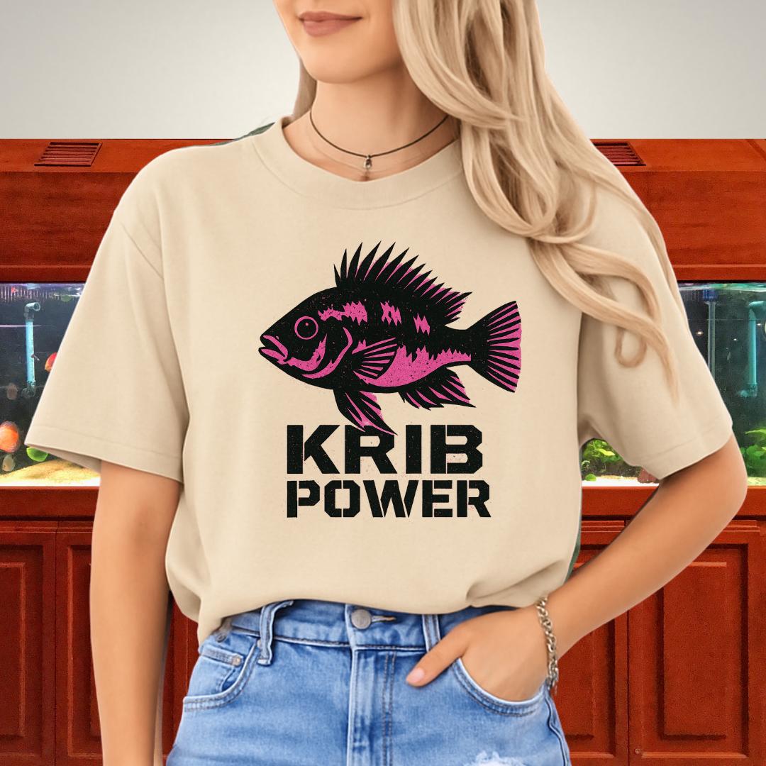Krib Power Tee – Punk Neon Pink Kribensis Design-T-Shirt-Fish & Friends Tees