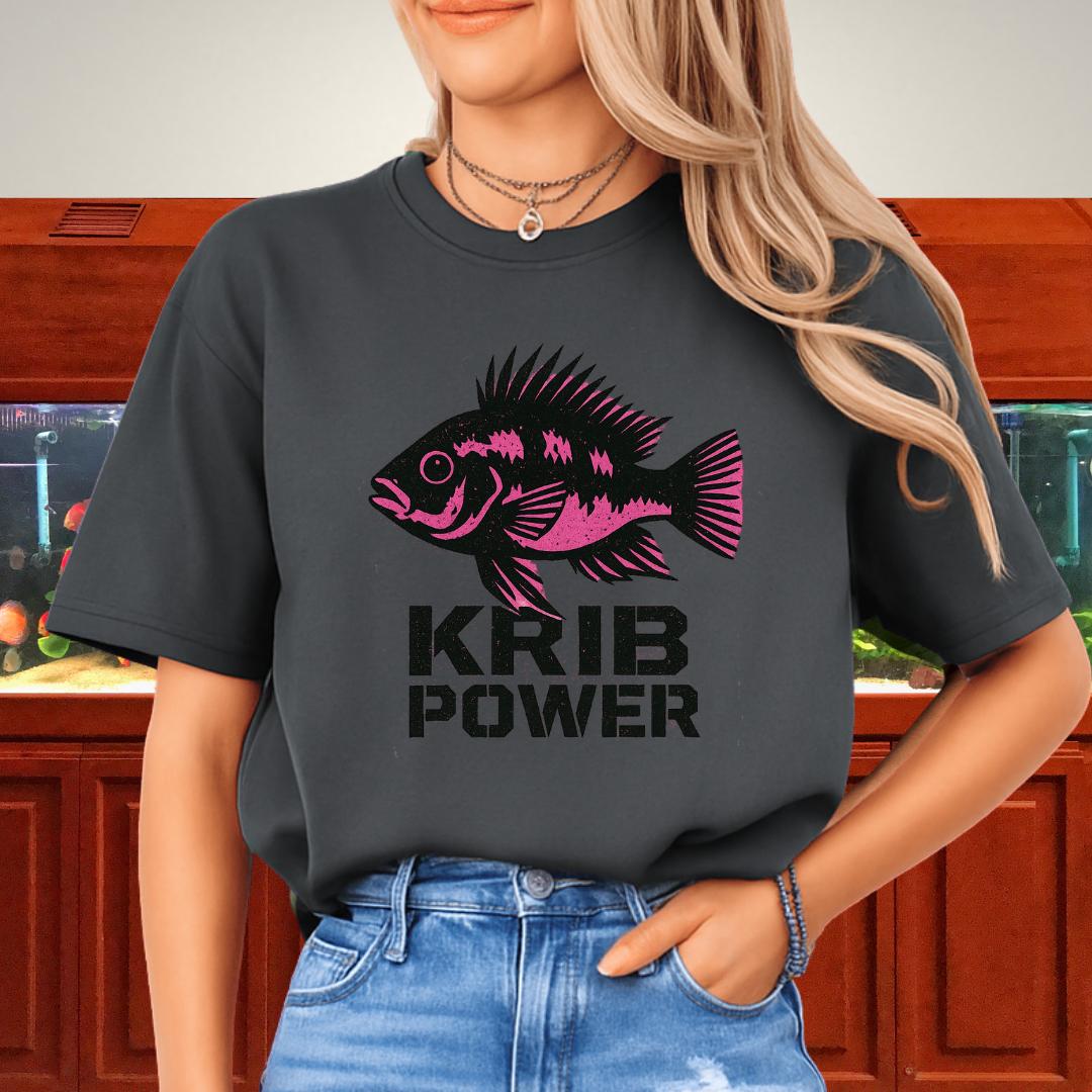 Krib Power Tee – Punk Neon Pink Kribensis Design-T-Shirt-Fish & Friends Tees