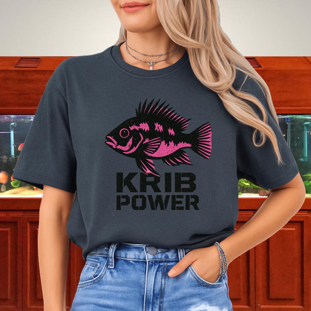 Krib Power Tee – Punk Neon Pink Kribensis Design-T-Shirt-Fish & Friends Tees