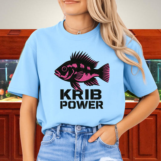 Krib Power Tee – Punk Neon Pink Kribensis Design-T-Shirt-Fish & Friends Tees