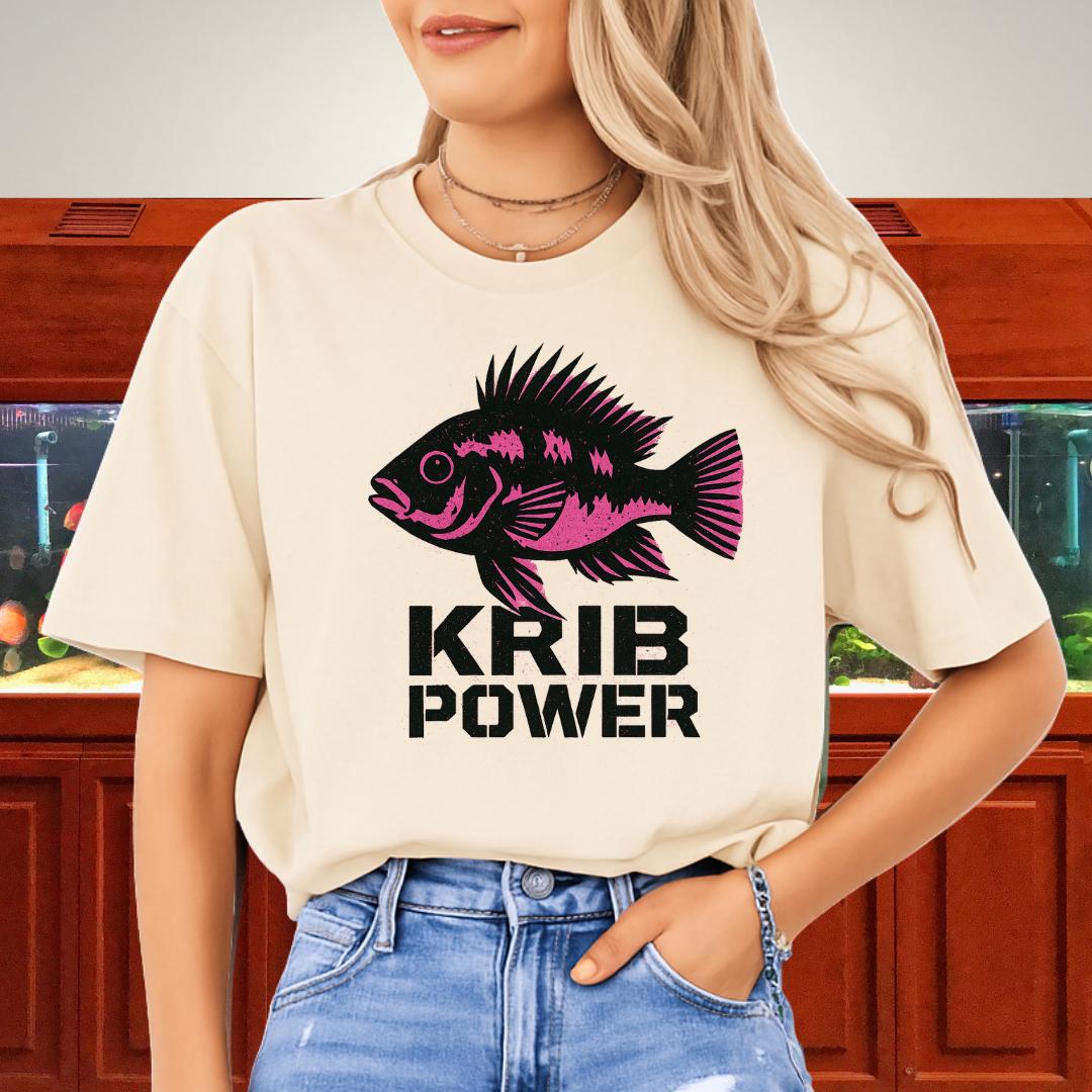 Krib Power Tee – Punk Neon Pink Kribensis Design-T-Shirt-Fish & Friends Tees