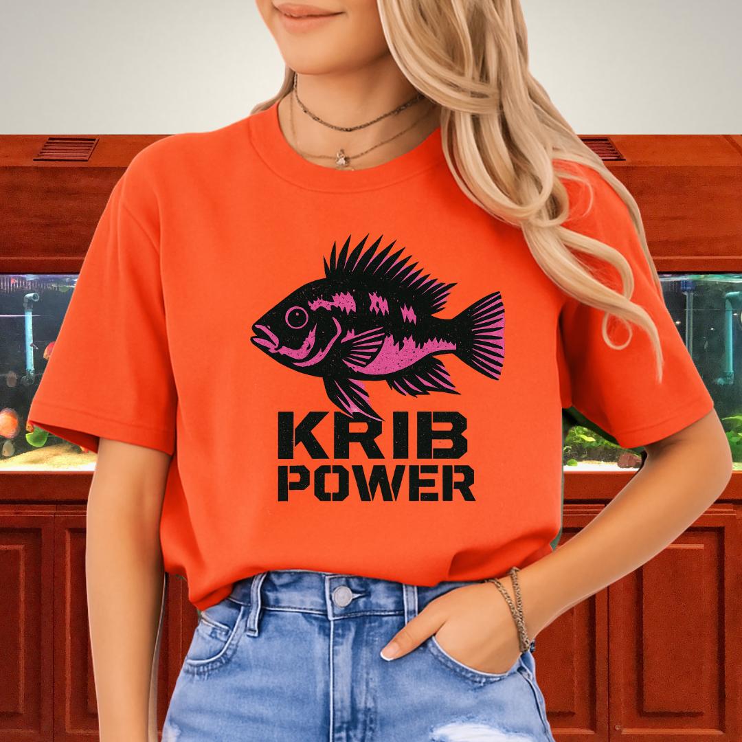 Krib Power Tee – Punk Neon Pink Kribensis Design-T-Shirt-Fish & Friends Tees