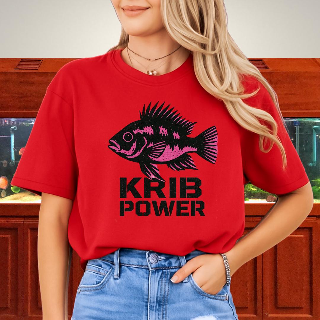 Krib Power Tee – Punk Neon Pink Kribensis Design-T-Shirt-Fish & Friends Tees