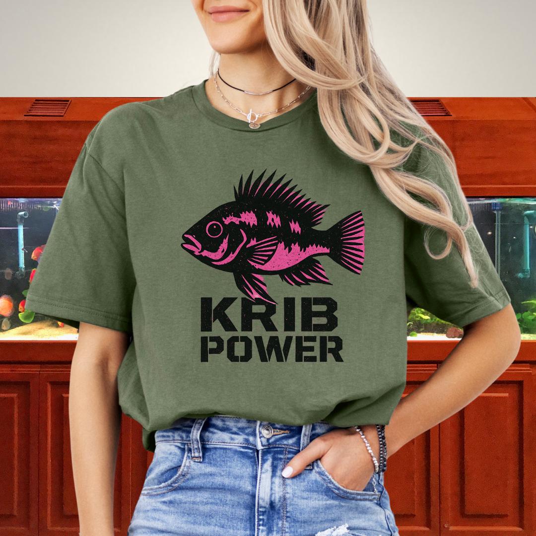 Krib Power Tee – Punk Neon Pink Kribensis Design-T-Shirt-Fish & Friends Tees