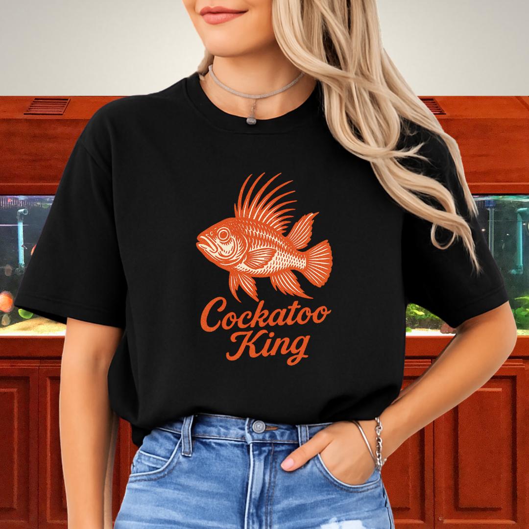 Cockatoo King Tee – Retro Apistogramma Letterpress Design-T-Shirt-Fish & Friends Tees
