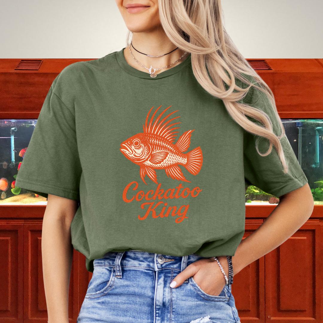 Cockatoo King Tee – Retro Apistogramma Letterpress Design-T-Shirt-Fish & Friends Tees