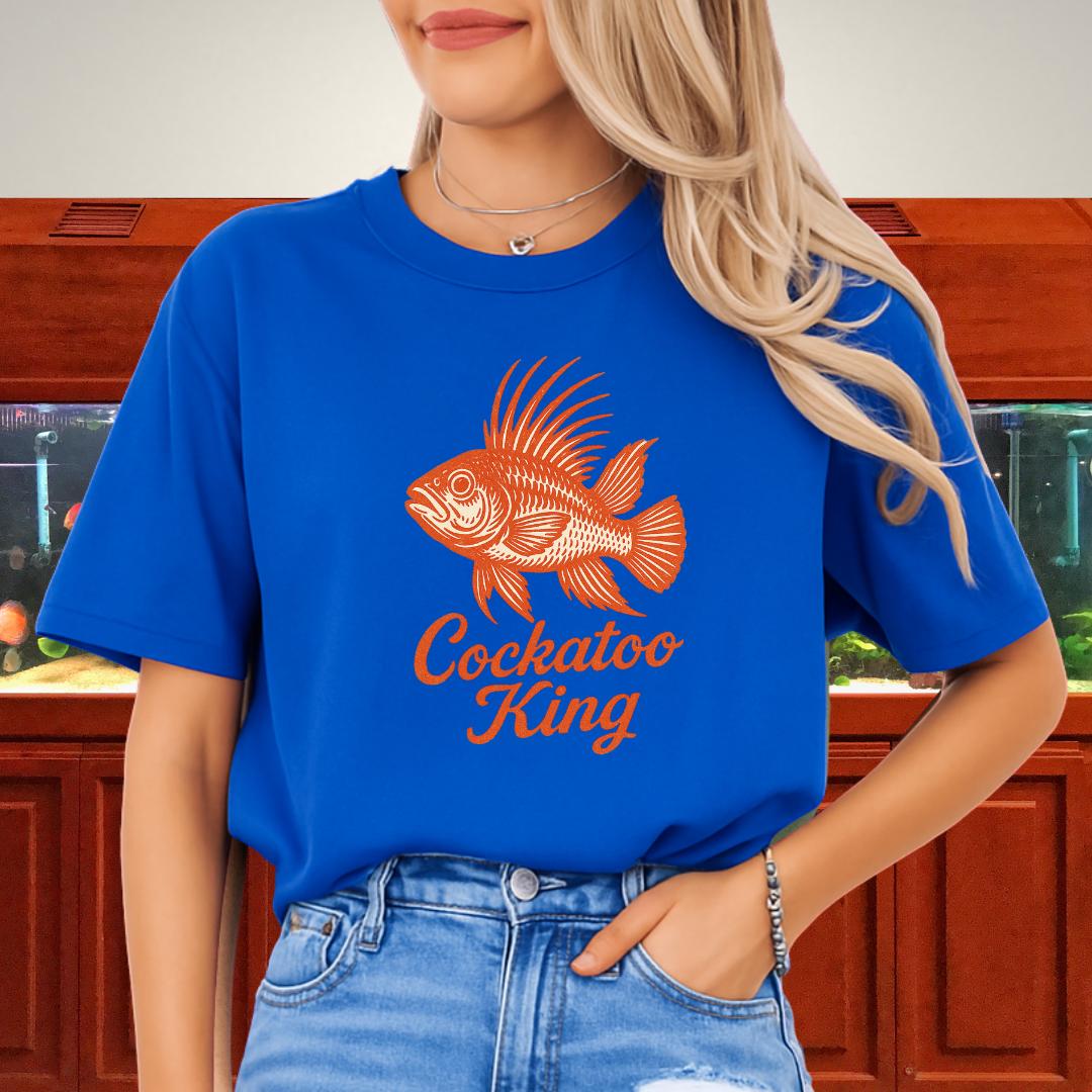 Cockatoo King Tee – Retro Apistogramma Letterpress Design-T-Shirt-Fish & Friends Tees