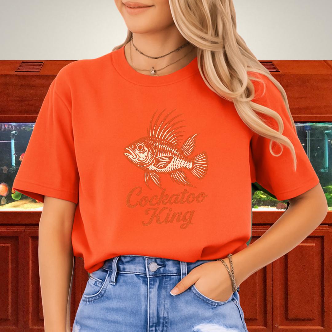 Cockatoo King Tee – Retro Apistogramma Letterpress Design-T-Shirt-Fish & Friends Tees