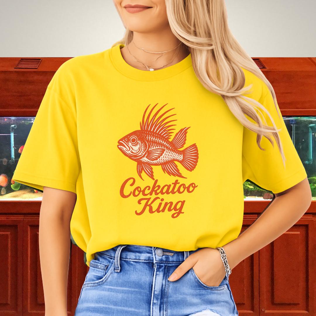 Cockatoo King Tee – Retro Apistogramma Letterpress Design-T-Shirt-Fish & Friends Tees