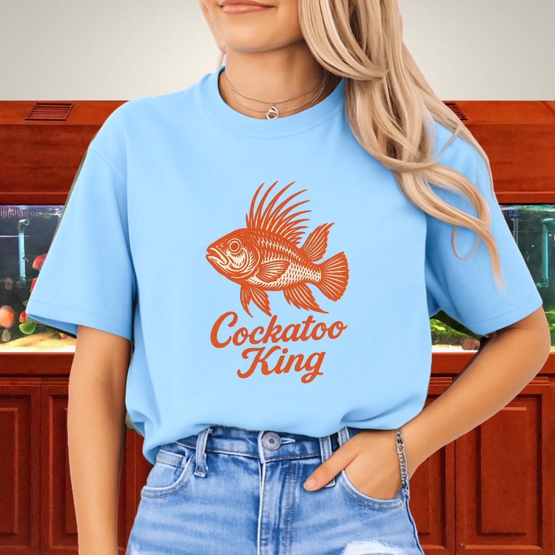 Cockatoo King Tee – Retro Apistogramma Letterpress Design-T-Shirt-Fish & Friends Tees