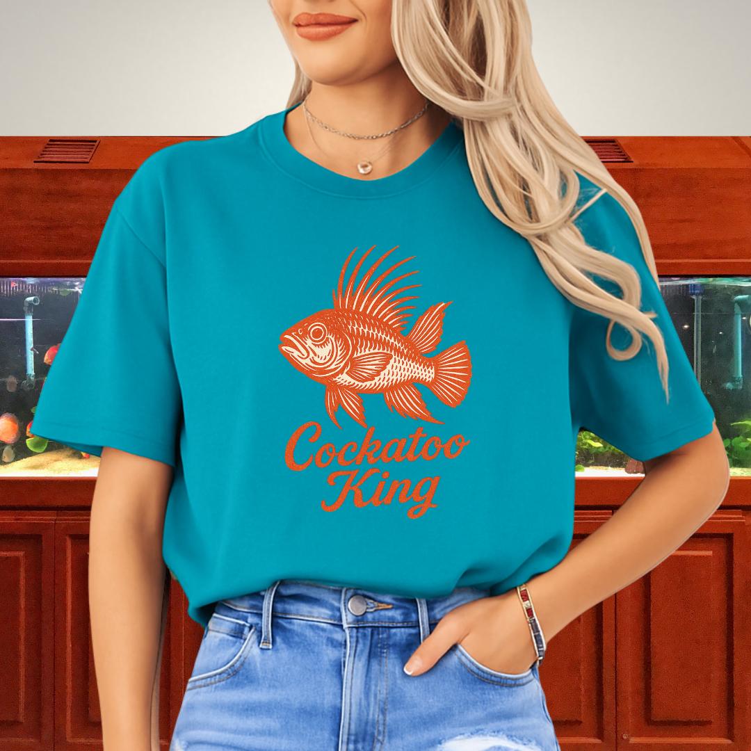 Cockatoo King Tee – Retro Apistogramma Letterpress Design-T-Shirt-Fish & Friends Tees