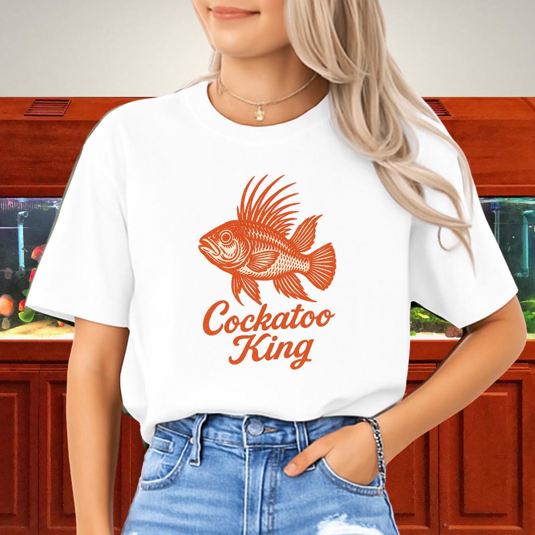 Cockatoo King Tee – Retro Apistogramma Letterpress Design-T-Shirt-Fish & Friends Tees
