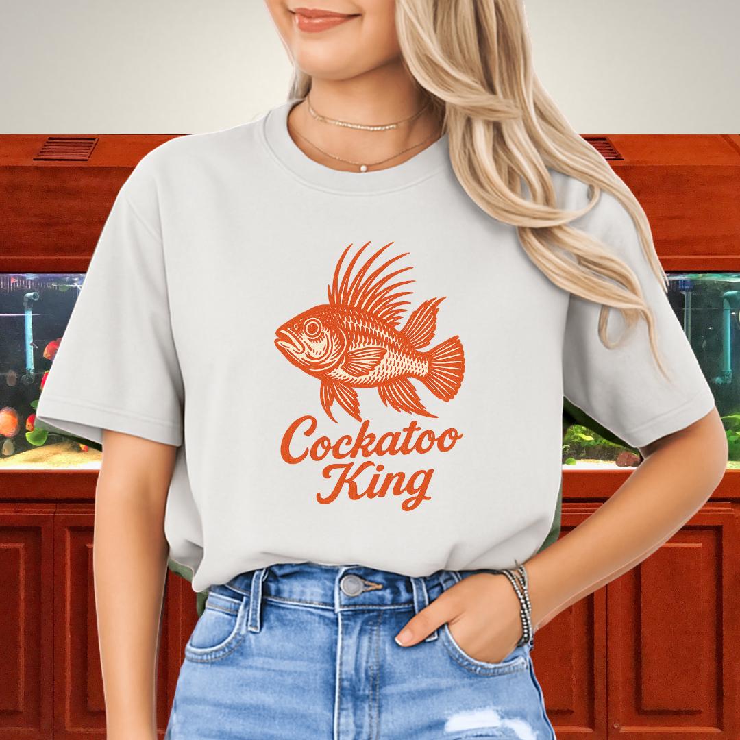 Cockatoo King Tee – Retro Apistogramma Letterpress Design-T-Shirt-Fish & Friends Tees