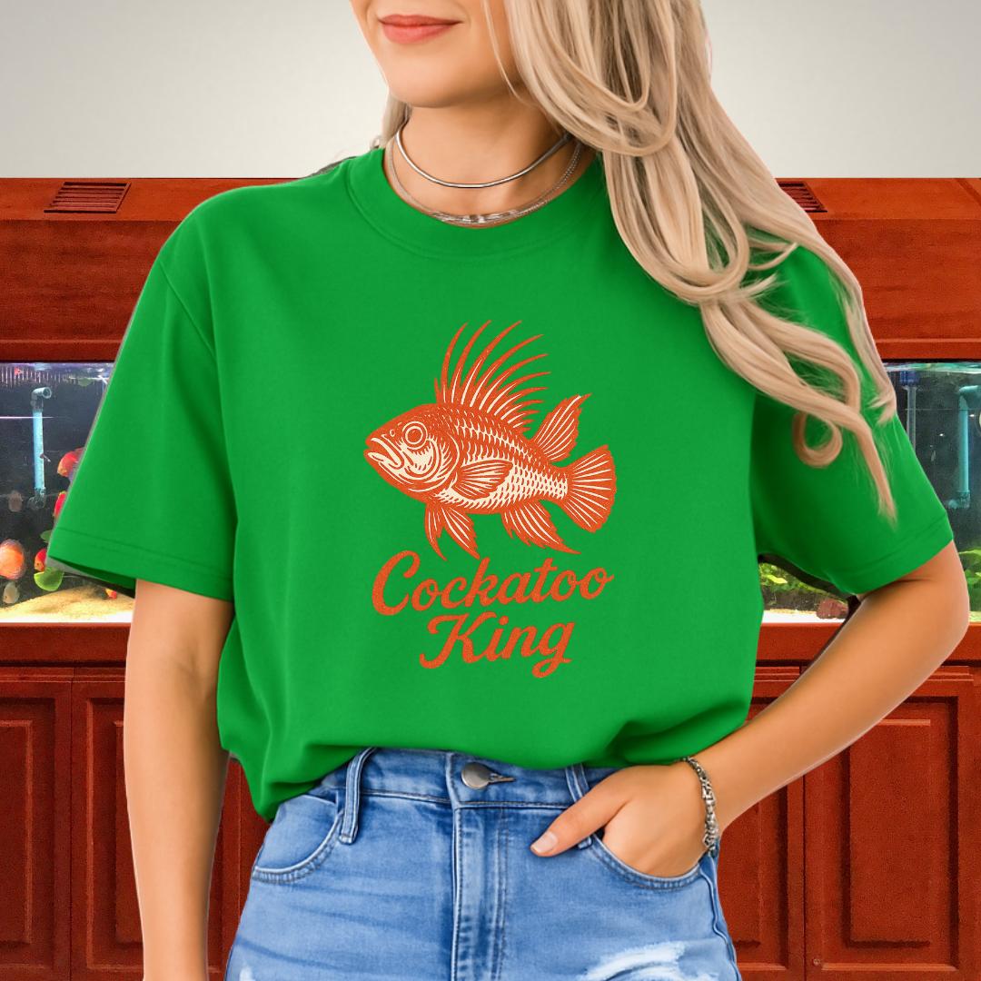 Cockatoo King Tee – Retro Apistogramma Letterpress Design-T-Shirt-Fish & Friends Tees