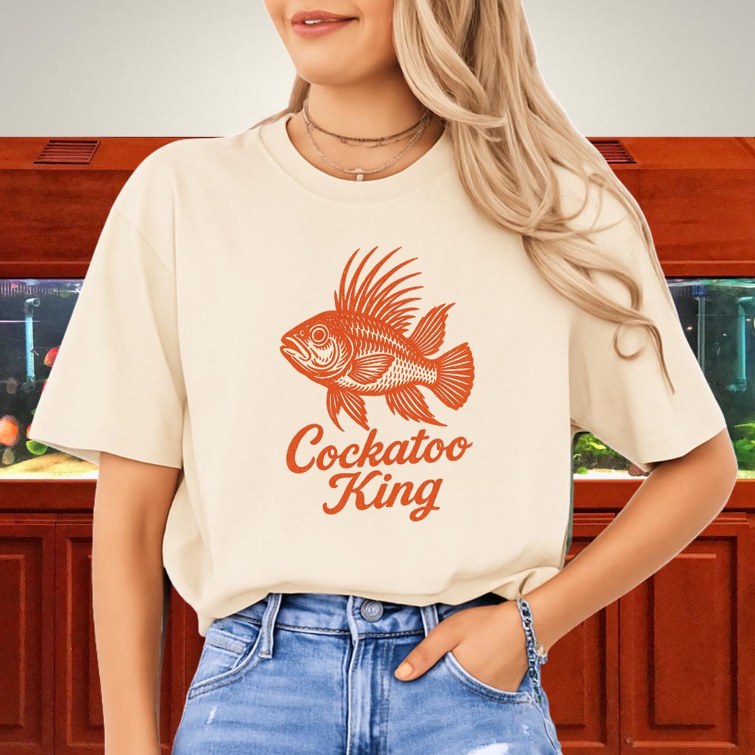 Cockatoo King Tee – Retro Apistogramma Letterpress Design-T-Shirt-Fish & Friends Tees
