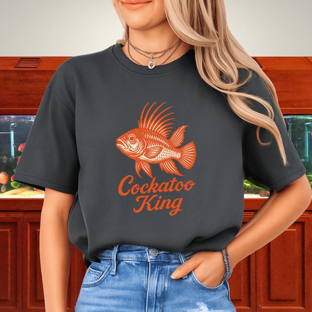 Cockatoo King Tee – Retro Apistogramma Letterpress Design-T-Shirt-Fish & Friends Tees