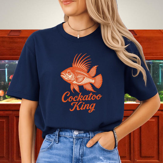 Cockatoo King Tee – Retro Apistogramma Letterpress Design-T-Shirt-Fish & Friends Tees