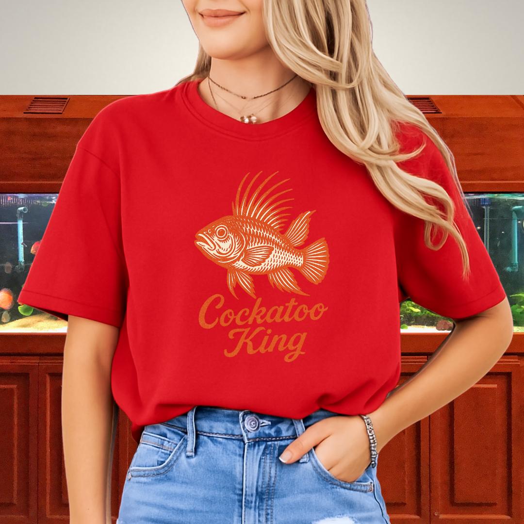 Cockatoo King Tee – Retro Apistogramma Letterpress Design-T-Shirt-Fish & Friends Tees