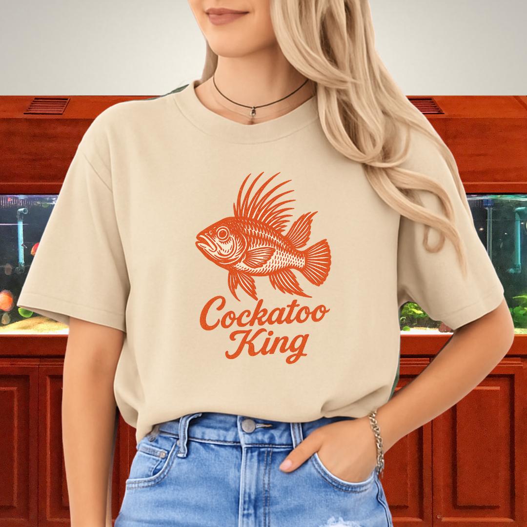 Cockatoo King Tee – Retro Apistogramma Letterpress Design-T-Shirt-Fish & Friends Tees