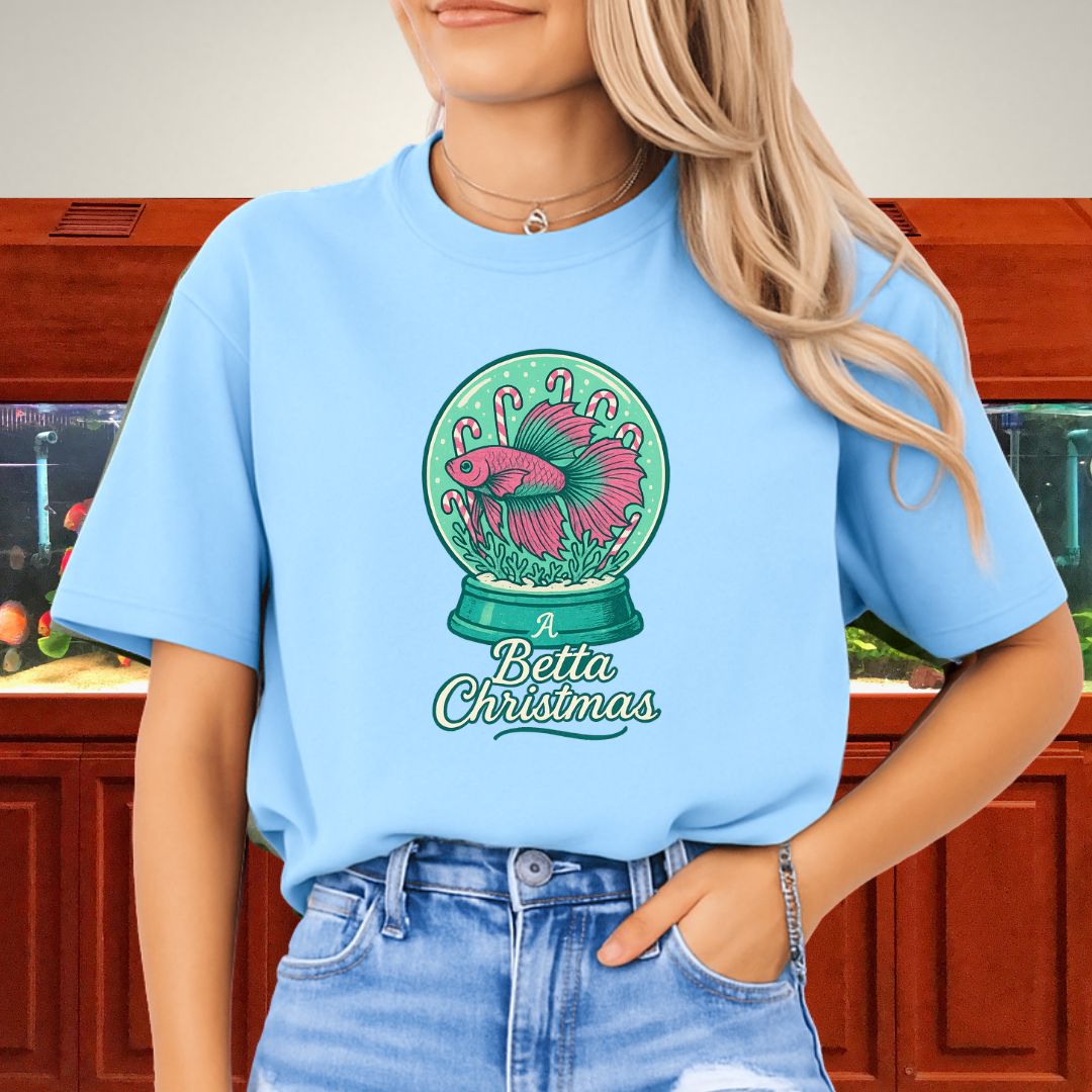 A Betta Christmas Tee – Magical Snow Globe Holiday Design-T-Shirt-Fish & Friends Tees