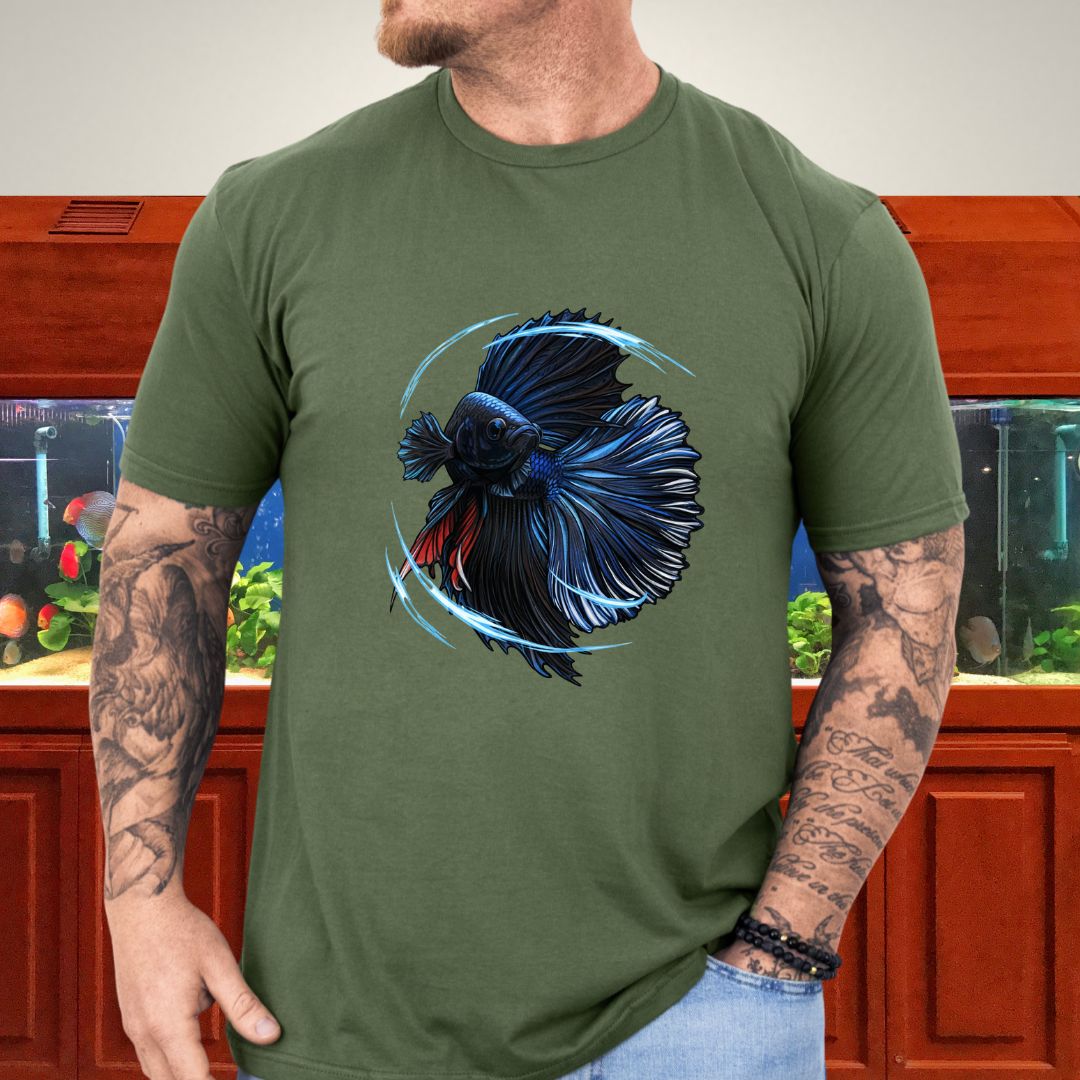 Flaring Black Orchid Betta Tee-T-Shirt-Fish & Friends Tees