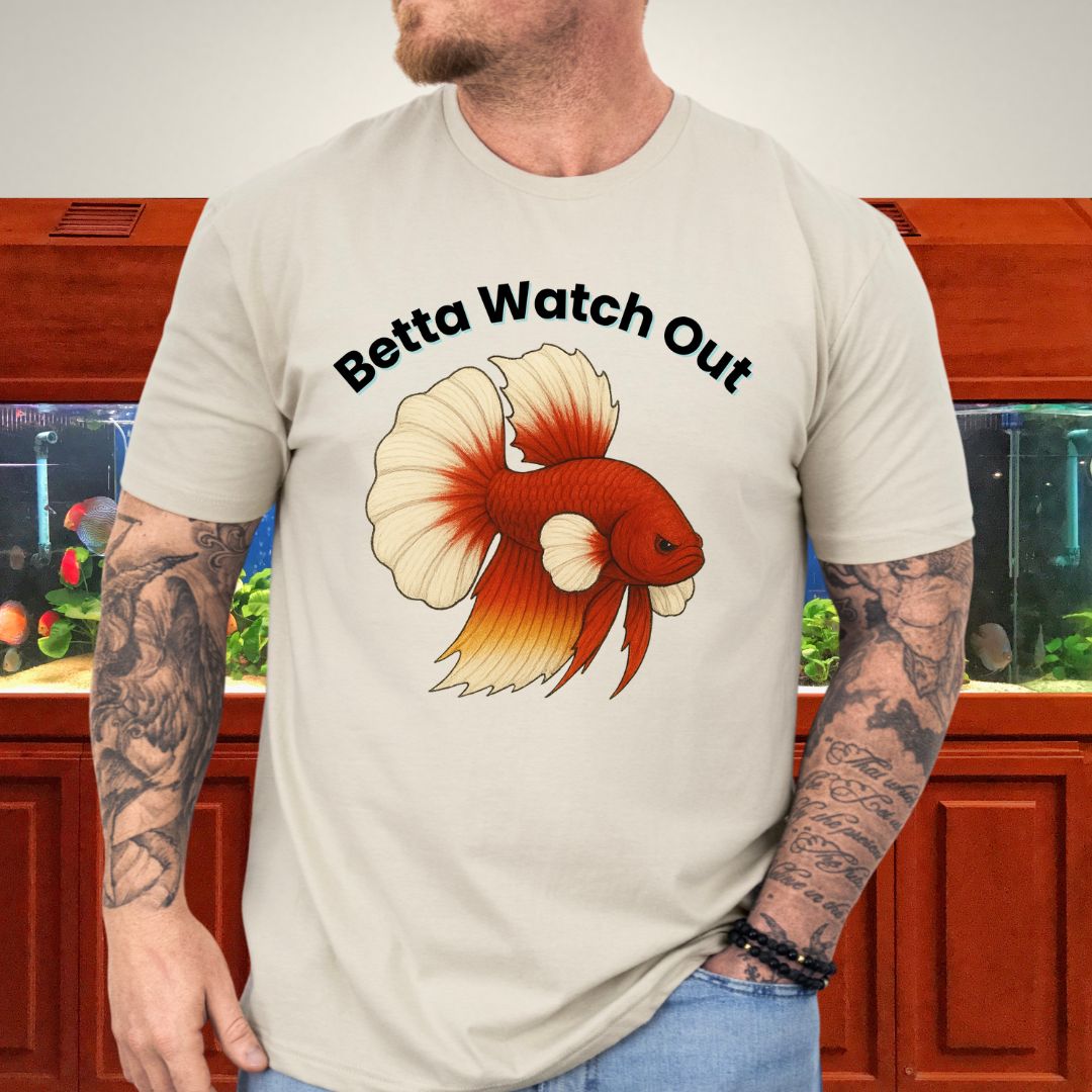 Betta Watch Out Tee – King Plakat Fighting Stance Shirt-T-Shirt-Fish & Friends Tees