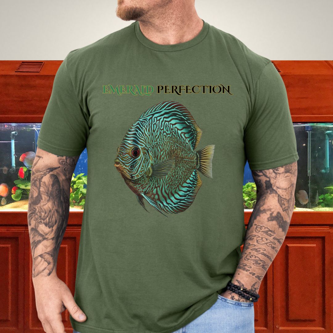 Emerald Perfection – Snake Skin Green Discus Tee-T-Shirt-Fish & Friends Tees