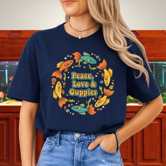 Peace, Love & Guppies Retro Tee