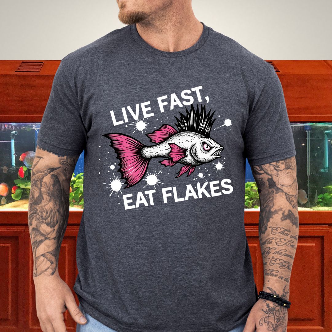 Live Fast, Eat Flakes Punk Guppy Tee