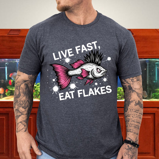 Live Fast, Eat Flakes Punk Guppy Tee