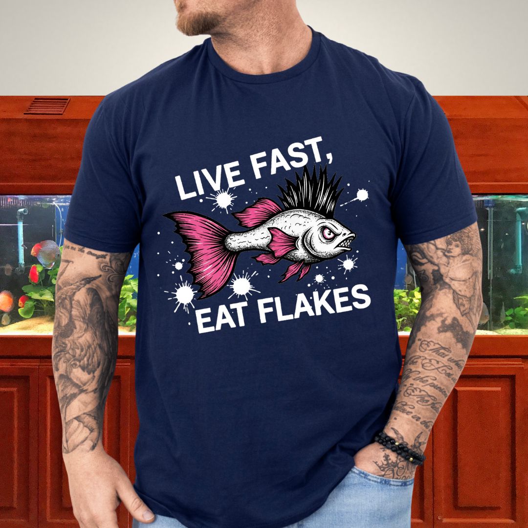 Live Fast, Eat Flakes Punk Guppy Tee