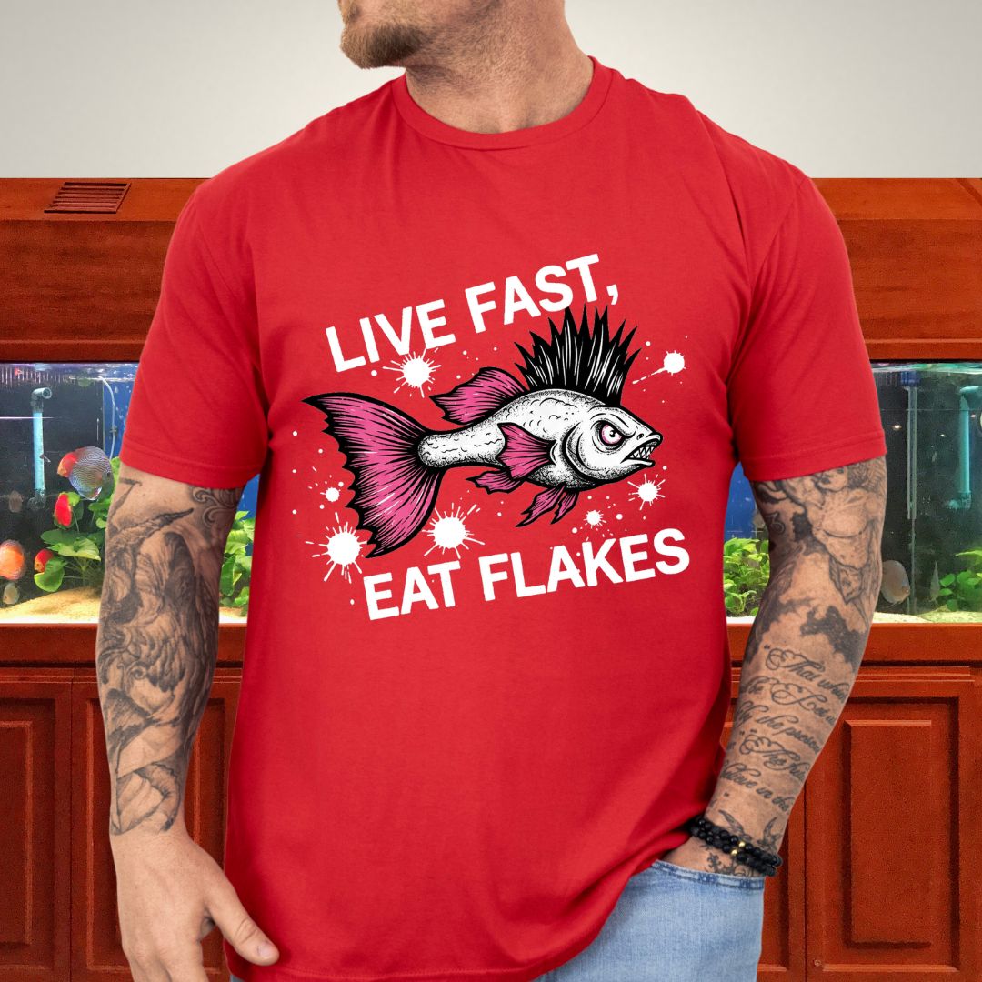 Live Fast, Eat Flakes Punk Guppy Tee