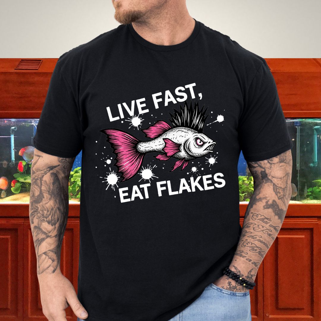 Live Fast, Eat Flakes Punk Guppy Tee